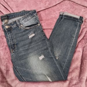 Just USA Karissa Distressed Skinny Jean, size 12 in blue